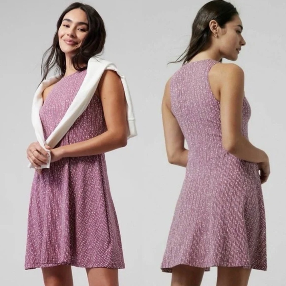 Athleta Santorini Thera Printed Dress Bashful Rose size Small